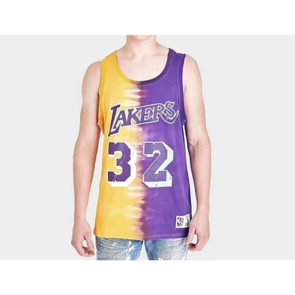 Men's Mitchell & Ness Los Angeles Lakers NBA Magic Johnson Tie-Dye Tank Sz Large - Picture 2 of 5